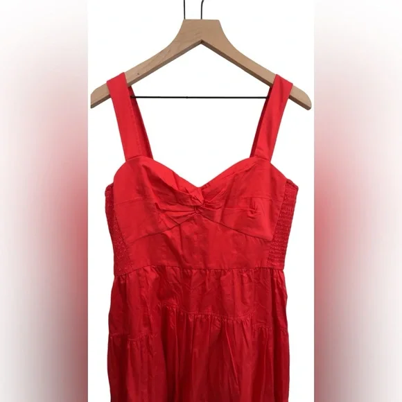 La Ligne NWT Solid Marceline Cotton Poplin Dress in Poppy XL - Picture 8 of 14